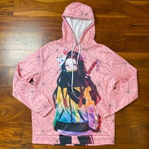 EUC Unisex XL (Medium), Demon Slayer Pink Colorful Printed Hoodie Sweatshirt